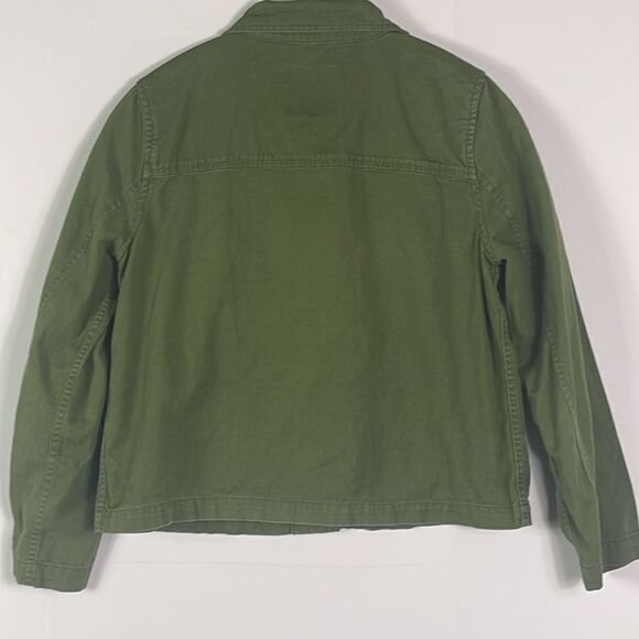 Madewell Crop Anorak Jacket In Desert Olive, 2 Patch and 2 Side Seam Pockets, XS - Picture 9 of 16